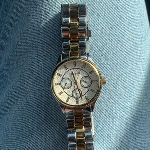 Fossil Silver and Gold Chronograph Watch